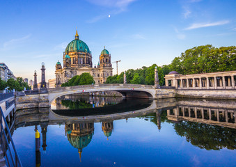 Berlin Cathedral from the river spree in the early morning. Berlin, Germany