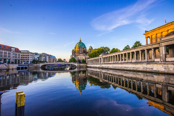 Berlin Cathedral from the river spree in the early morning. Berlin, Germany