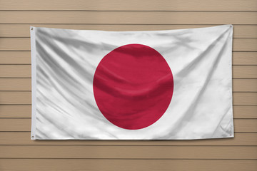 Japan Flag hanging on a wall