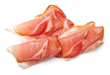 Raw Smoked Black Forest Ham Isolated on White Background