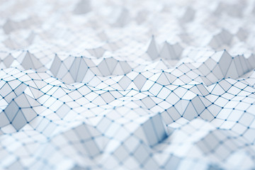 Abstract particle background. Mess network.Futuristic plexus array big data,3d rendering.