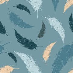 seamless feather pattern, vector