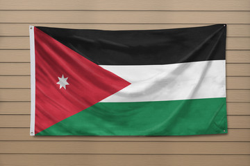 Jordan Flag hanging on a wall