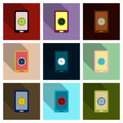 Abstract style modern and vintage mobile gadgets