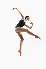 Aerobics fitness woman exercising isolated in full body. © master1305