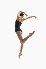 Aerobics fitness woman exercising isolated in full body. © master1305