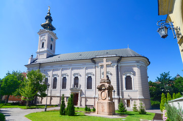 Catholic Church  in  Novi Sad  - the capital of the autonomous province of Vojvodina, Serbia - obrazy, fototapety, plakaty