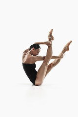 Aerobics fitness woman exercising isolated in full body. © master1305