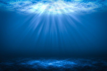 Sunbeam Abstract underwater backgrounds in the sea. - 199002889