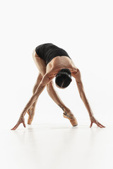 Aerobics fitness woman exercising isolated in full body. © master1305