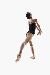 Aerobics fitness woman exercising isolated in full body. © master1305