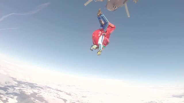 Parachute jump.skydiver in free fall