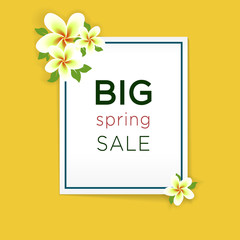 big spring sale tropical flowers card