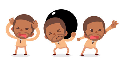 Set of tiny black business man character in actions. Need help.