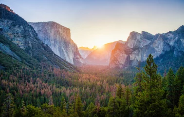 Gordijnen Yosemite National Park bij zonsopgang, Californië, VS © JFL Photography