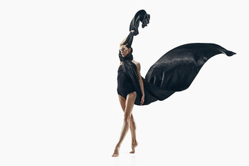 Aerobics fitness woman exercising isolated in full body. © master1305