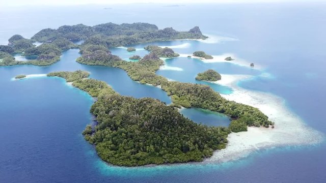 Aerial View of Limestone Islands of Pef, Raja Ampat