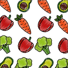 fresh vegetables pattern background vector illustration design
