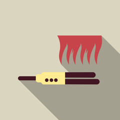 hair straightening iron isolated on background.