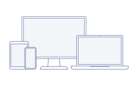Device and gadget line art set.