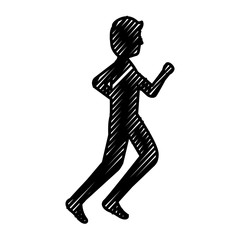 man running silhouette icon vector illustration design