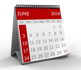 3d calendar isolated