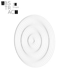 Abstract 3D wireframe geometric shape isolated on white background Circle wave on grid