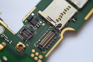 macro view of electronic circuit Board