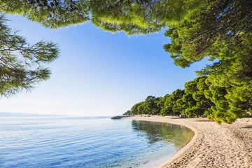 Crédence de cuisine en verre imprimé Plage tropicale Beautiful beach near Brela town, Dalmatia, Croatia. Makarska riviera, famous landmark and travel touristic destination in Europe