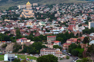 Fototapeta na wymiar Beautiful panoramic view of Tbilisi, Georgia