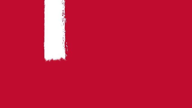 Flag of Denmark - Drawing Danish Flag by Brush Strokes