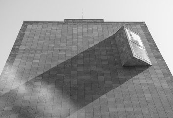 A geometrical detail of a building in Alexanderplatz (Berlin), Germany.