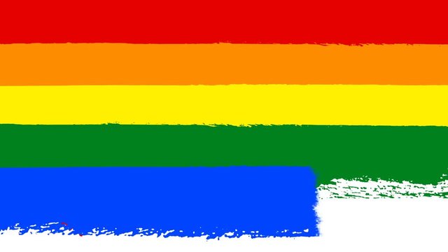 The Gay Pride Flag - Drawing Rainbow Flag by Brush Strokes
