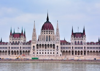 Fototapeta na wymiar Parliament building in Budapest, capital of Hungary.