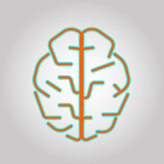 Brain Logo silhouette top view design vector template. Brainstorm think idea Logotype concept icon.