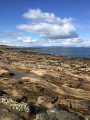 Fototapeta na wymiar Rugged coastline at Tarbat Ness on the Dornach Firth, Scotland