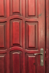 Fototapeta premium Abstract closed red steel door photo