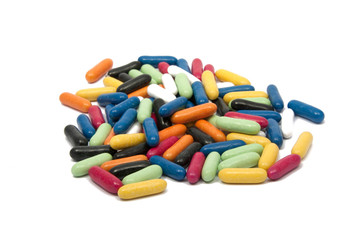 liquorice colorful candy sticks isolated