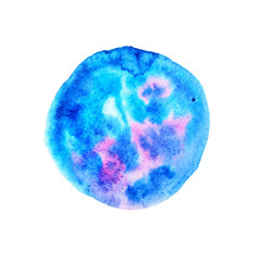 vector watercolor bright circle cosmos blue abstract background