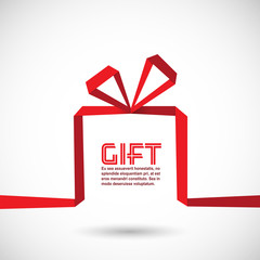 Gift box in the style of origami ribbon, vector - 199014488