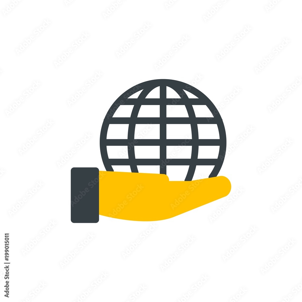 Poster save the world flat vector icon. modern simple isolated sign. pixel perfect vector illustration for 