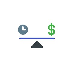 money time flat vector icon. Modern simple isolated sign. Pixel perfect vector  illustration for logo, website, mobile app and other designs