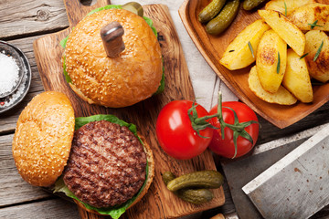 Tasty grilled home made burgers