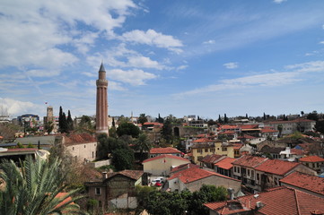 Fototapeta na wymiar View over the Old Town of Antalya, Kaleici, Turkey