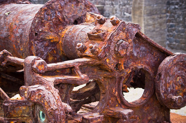 Rusty elements of old machine