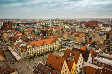 Fototapeta na wymiar Wroclaw city panorama, Poland