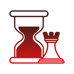 hourglass and chess tower icons vector illustration design