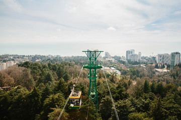 Obraz premium Cable Car way to mountains