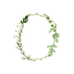 floral watercolor letter O