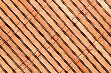 Natural rustic brown bamboo mat closeup